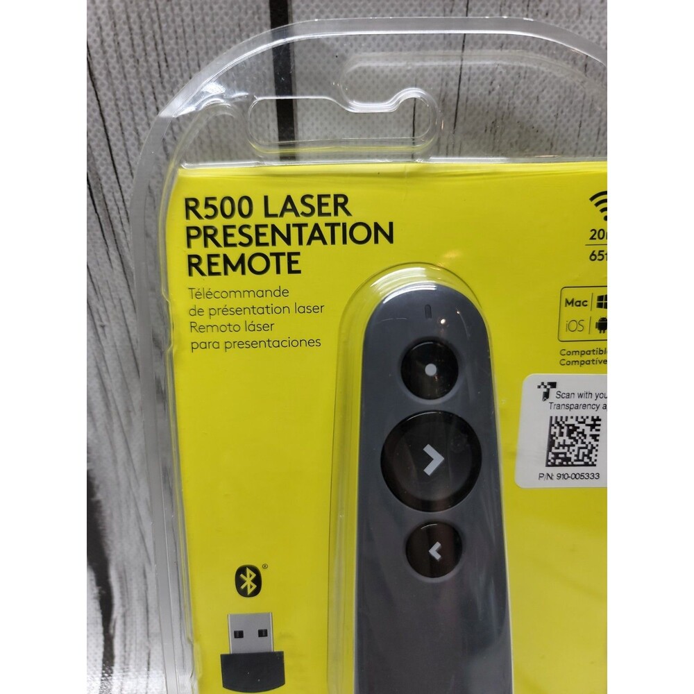 Logitech R500 Wireless Presenter Laser Presentation Remote Graphite 65ft New - Picture 2 of 7